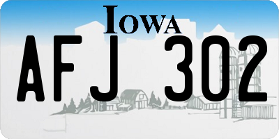 IA license plate AFJ302
