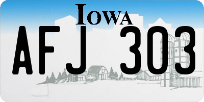 IA license plate AFJ303