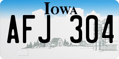 IA license plate AFJ304
