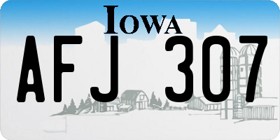 IA license plate AFJ307