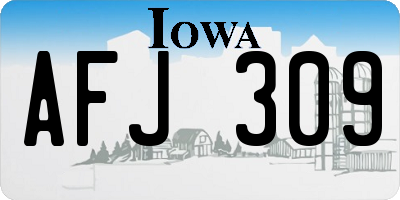 IA license plate AFJ309