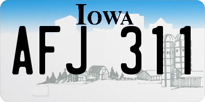 IA license plate AFJ311