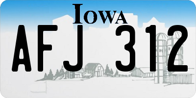 IA license plate AFJ312
