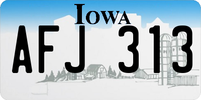 IA license plate AFJ313