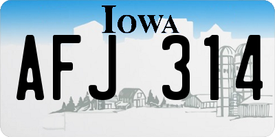 IA license plate AFJ314