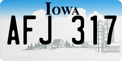 IA license plate AFJ317