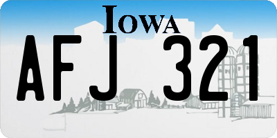 IA license plate AFJ321