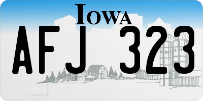 IA license plate AFJ323