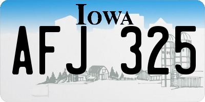 IA license plate AFJ325
