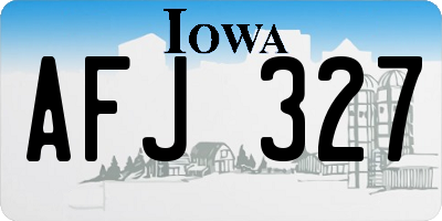 IA license plate AFJ327