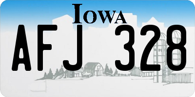 IA license plate AFJ328