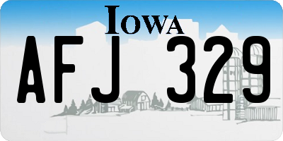 IA license plate AFJ329