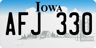 IA license plate AFJ330