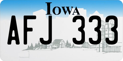 IA license plate AFJ333