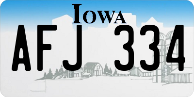 IA license plate AFJ334