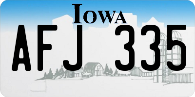 IA license plate AFJ335