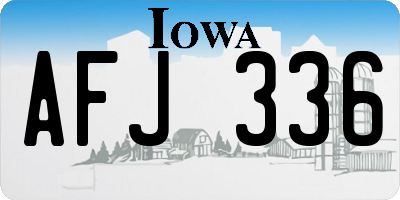 IA license plate AFJ336