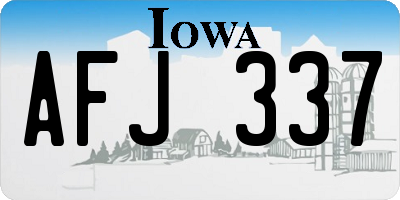 IA license plate AFJ337