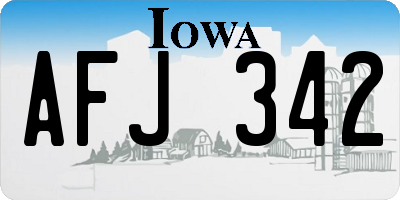IA license plate AFJ342