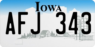 IA license plate AFJ343