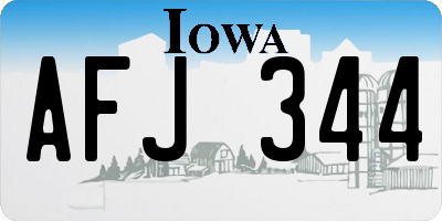 IA license plate AFJ344