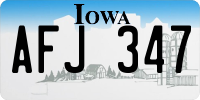 IA license plate AFJ347