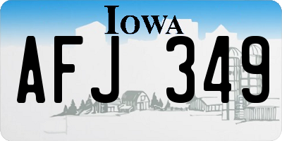 IA license plate AFJ349