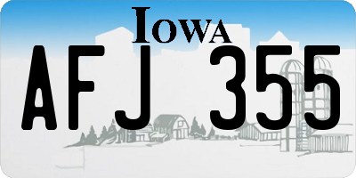 IA license plate AFJ355