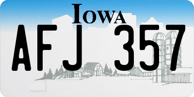 IA license plate AFJ357