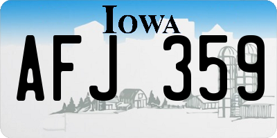 IA license plate AFJ359
