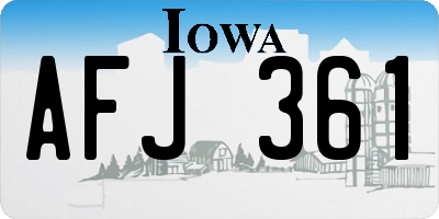 IA license plate AFJ361