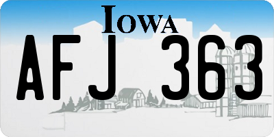 IA license plate AFJ363