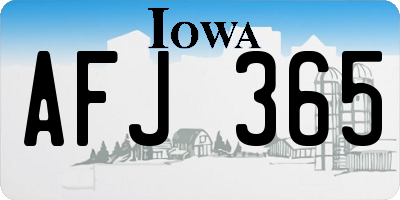 IA license plate AFJ365