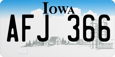 IA license plate AFJ366