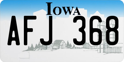 IA license plate AFJ368