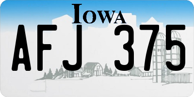 IA license plate AFJ375