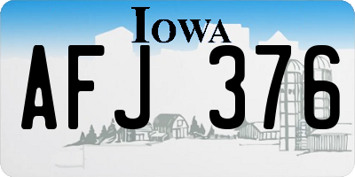 IA license plate AFJ376