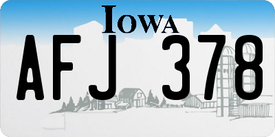 IA license plate AFJ378