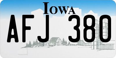 IA license plate AFJ380