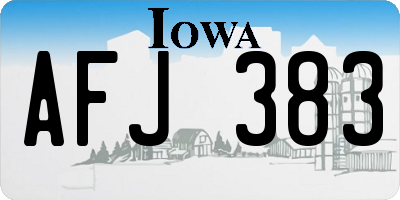 IA license plate AFJ383