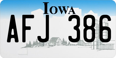 IA license plate AFJ386