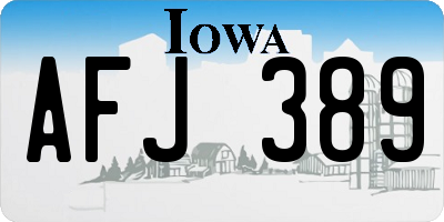 IA license plate AFJ389