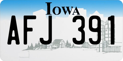 IA license plate AFJ391