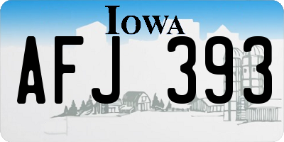 IA license plate AFJ393