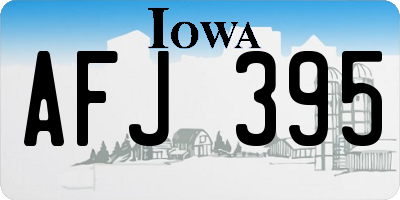 IA license plate AFJ395