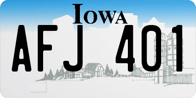 IA license plate AFJ401