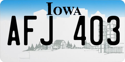 IA license plate AFJ403
