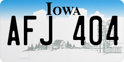 IA license plate AFJ404