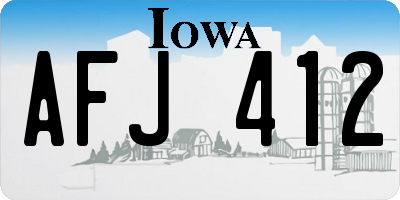 IA license plate AFJ412