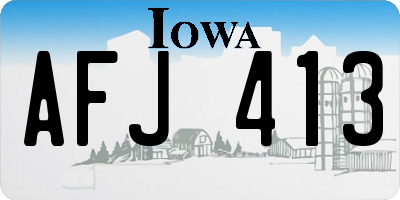 IA license plate AFJ413